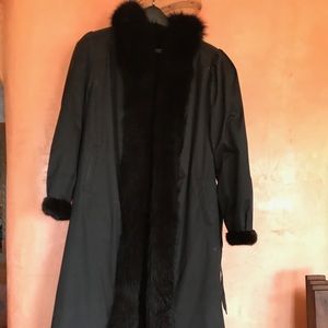 Reversible Black Mink Trench Coat